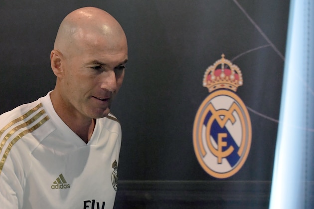 Real Madrid's French coach Zinedine Zidane leaves after holding a press conference at Real Madrid's sports city in Madrid on August 16, 2019. (Photo by JAVIER SORIANO / AFP)        (Photo credit should read JAVIER SORIANO/AFP/Getty Images)