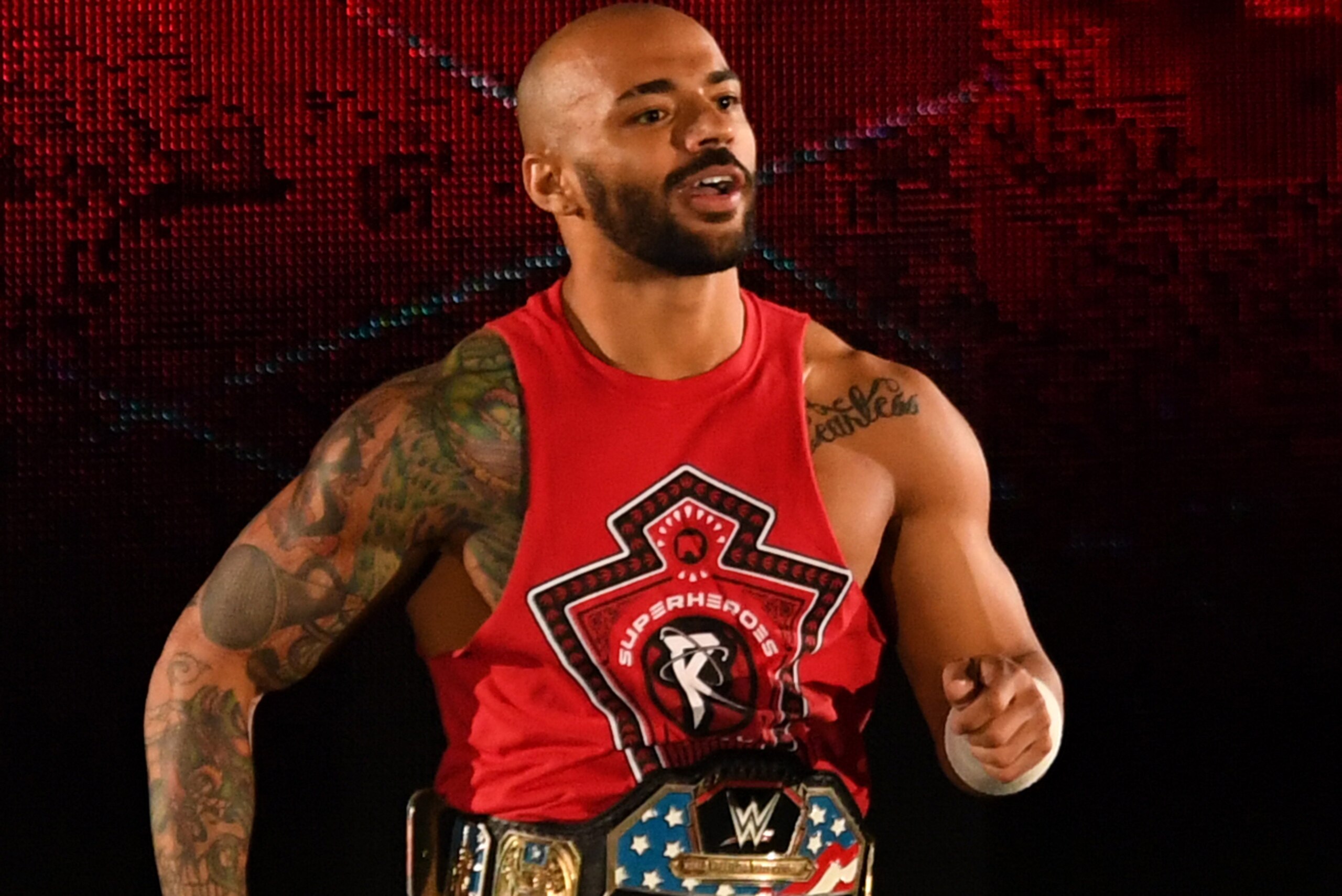 TOKYO,JAPAN - JUNE 28: Ricochet enters the ring during the WWE Live Tokyo at Ryogoku Kokugikan on June 28, 2019 in Tokyo, Japan. (Photo by Etsuo Hara/Getty Images)