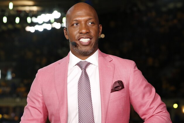 OAKLAND, CA - JUNE 05: ESPN Annoucer, Chauncey Billups smiles on set during Game Three of the NBA Finals between the Toronto Raptors and the Golden State Warriors on June 5, 2019 at Oracle Arena in Oakland, California. NOTE TO USER: User expressly acknowledges and agrees that, by downloading and/or using this photograph, user is consenting to the terms and conditions of the Getty Images License Agreement. Mandatory Copyright Notice: Copyright 2019 NBAE (Photo by Rey Josue II/NBAE via Getty Images)