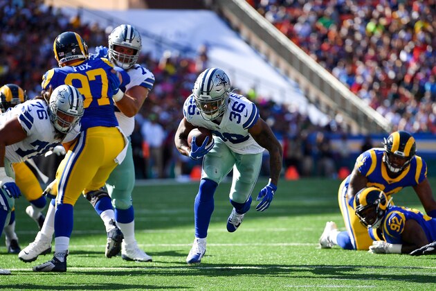 HONOLULU, HAWAII - AUGUST 17: Tony Pollard #36 of the Dallas Cowboys runs his way to the endzone during the preseason game against the Los Angeles Rams at Aloha Stadium on August 17, 2019 in Honolulu, Hawaii. (Photo by Alika Jenner/Getty Images)