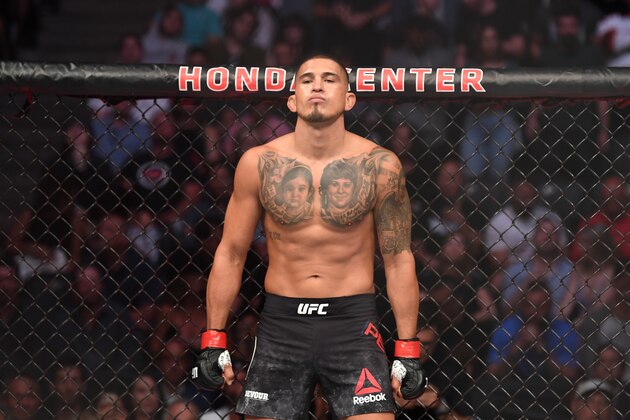 ANAHEIM, CALIFORNIA - AUGUST 17:  Anthony Pettis stands in his corner prior to his welterweight bout against Nate Diaz  during the UFC 241 event at the Honda Center on August 17, 2019 in Anaheim, California. (Photo by Josh Hedges/Zuffa LLC/Zuffa LLC via Getty Images)
