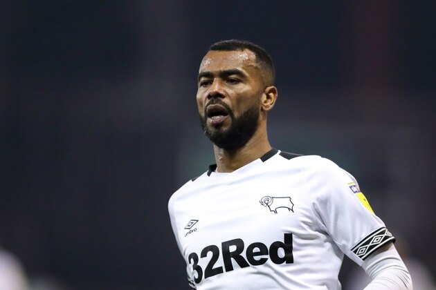 NOTTINGHAM, ENGLAND - FEBRUARY 25: Ashley Cole of Derby County during the Sky Bet Championship match between Nottingham Forest and Derby County at City Ground on February 25, 2019 in Nottingham, England. (Photo by James Williamson - AMA/Getty Images)