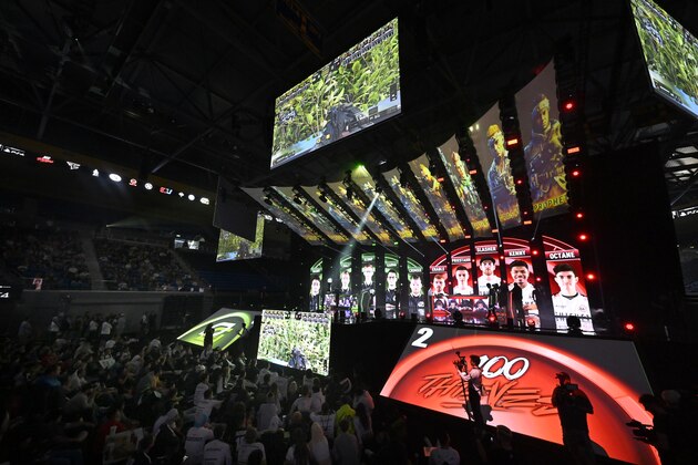 LOS ANGELES, CA - AUGUST 18: View of the stage while 100 Theives defeats Optic Gaming during the Call of Duty World League Championship 2019 at Pauley Pavilion on August 16, 2019 in Los Angeles, California. (Photo by John McCoy/Getty Images)