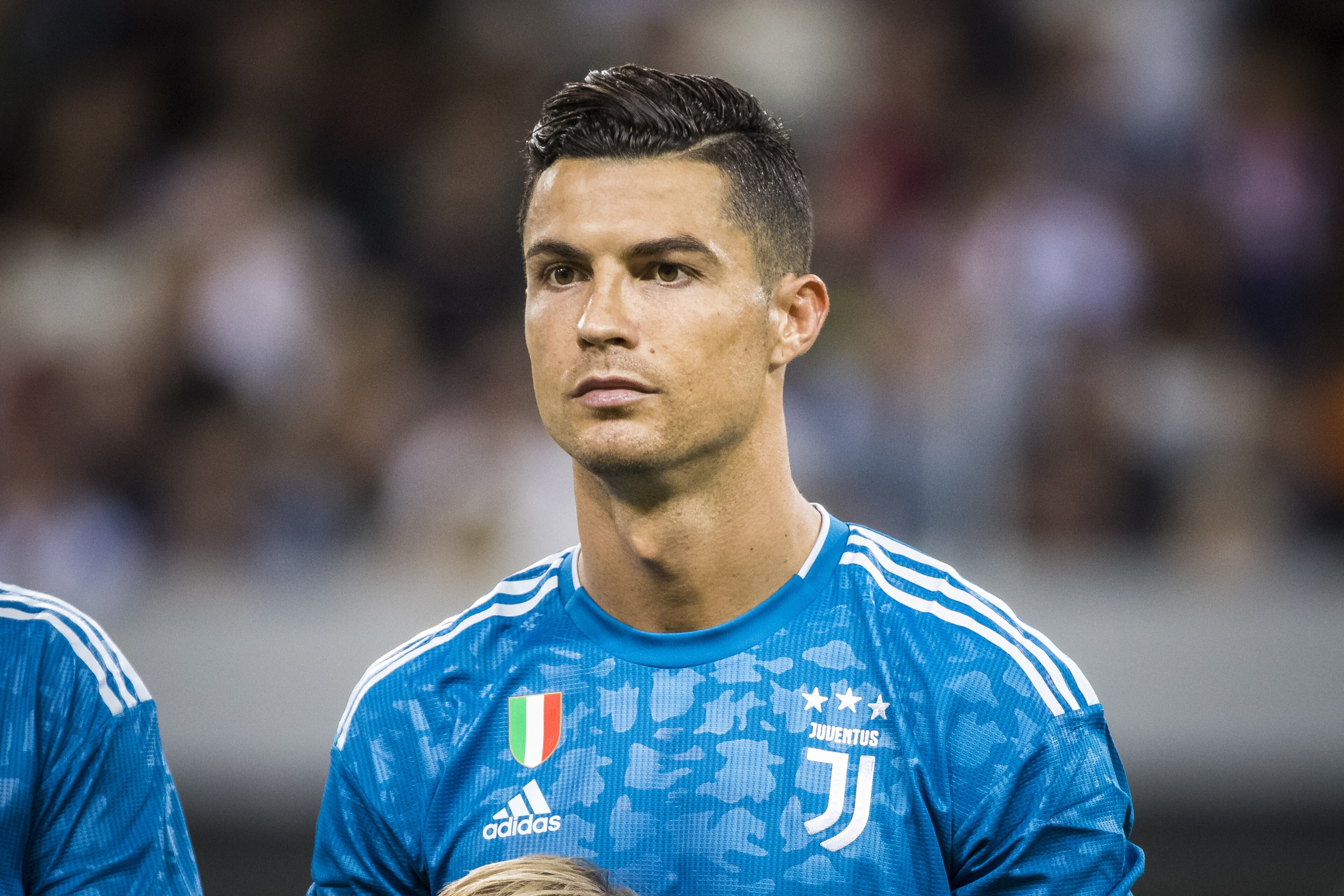 STOCKHOLM, SWEDEN - AUGUST 10: Cristiano Ronaldo of Juventus during a match in the International Champions Cup between Atletico de Madrid and Juventus FC at Friends Arena on August 10, 2019 in Stockholm, Sweden. (Photo by Michael Campanella/Getty Images)