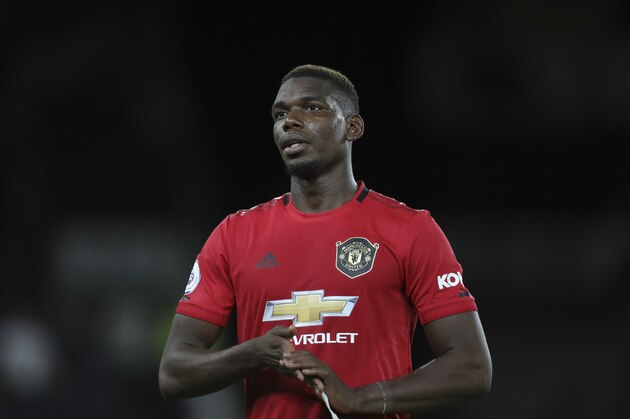 WOLVERHAMPTON, ENGLAND - AUGUST 19: A dejected Paul Pogba of Manchester United reacts at full time after the Premier League match between Wolverhampton Wanderers and Manchester United at Molineux on August 19, 2019 in Wolverhampton, United Kingdom. (Photo by James Baylis - AMA/Getty Images)