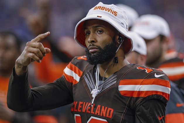 INDIANAPOLIS, IN - AUGUST 17: Odell Beckham #13 of the Cleveland Browns is seen during the preseason game against the Indianapolis Colts at Lucas Oil Stadium on August 17, 2019 in Indianapolis, Indiana. (Photo by Michael Hickey/Getty Images)