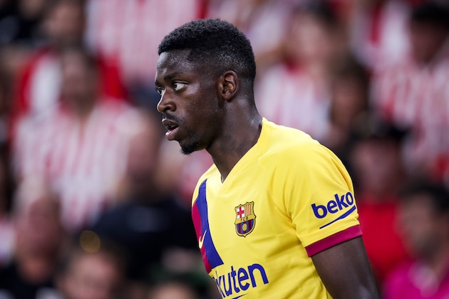 BILBAO, SPAIN - AUGUST 16: Ousmane Dembele of FC Barcelona during the La Liga Santander  match between Athletic de Bilbao v FC Barcelona at the Estadio San Mames on August 16, 2019 in Bilbao Spain (Photo by David S. Bustamante/Soccrates/Getty Images)