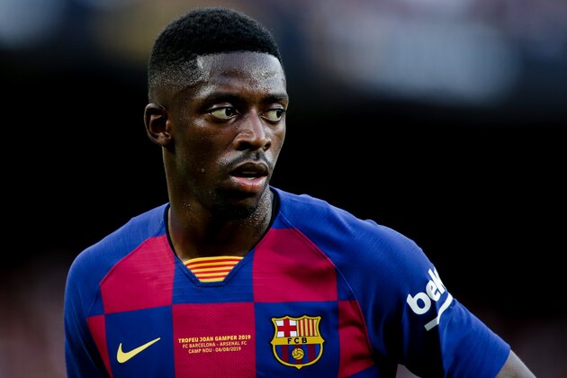 BARCELONA, SPAIN - AUGUST 4: Ousmane Dembele of FC Barcelona during the Club Friendly   match between FC Barcelona v Arsenal at the Camp Nou on August 4, 2019 in Barcelona Spain (Photo by Erwin Spek/Soccrates/Getty Images)