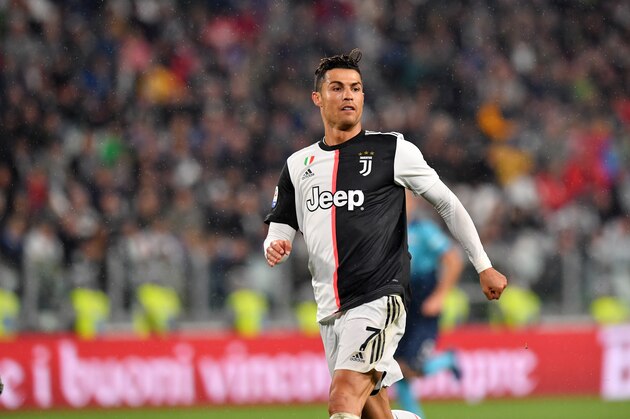 TURIN, ITALY - MAY 19: Cristiano Ronaldo of Juventus in action during the Serie A match between Juventus and Atalanta BC on May 19, 2019 in Turin, Italy. (Photo by Tullio M. Puglia/Getty Images)