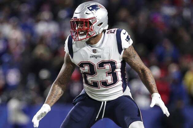 New England Patriots safety Patrick Chung (23) during Monday Night Football against the Buffalo Bills, October 29, 2018, in Orchard Park, NY. (AP Photo/Chris Cecere)