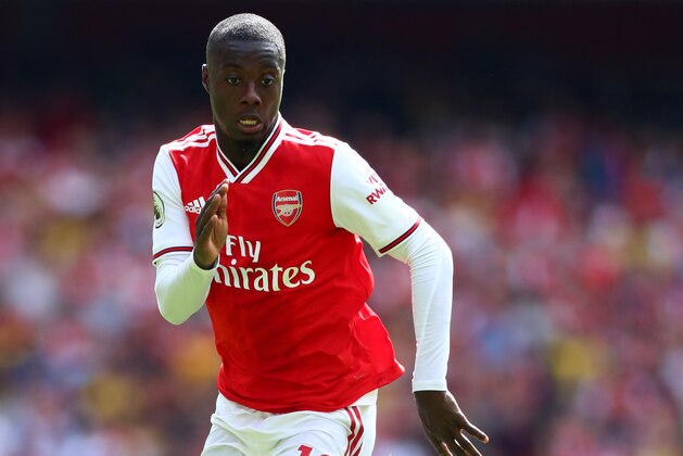 LONDON, ENGLAND - AUGUST 17: Nicolas Pepe of Arsenal during the Premier League match between Arsenal FC and Burnley FC at Emirates Stadium on August 17, 2019 in London, United Kingdom. (Photo by Chloe Knott - Danehouse/Getty Images)