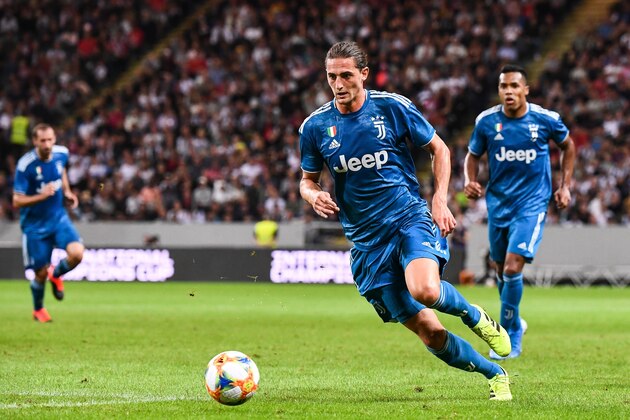 Juventus' midfielder Adrien Rabiot controls the ball during the International Champions Cup football match between Atletico Madrid v Juventus on August 10, 2019 in Solna outside Stockholm, Sweden. (Photo by Jonathan NACKSTRAND / AFP)        (Photo credit should read JONATHAN NACKSTRAND/AFP/Getty Images)