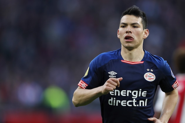 AMSTERDAM, NETHERLANDS - MARCH 31: Hirving Lozano of PSV during the Dutch Eredivisie  match between Ajax v PSV at the Johan Cruijff Arena on March 31, 2019 in Amsterdam Netherlands (Photo by Photo Prestige/Soccrates/Getty Images)