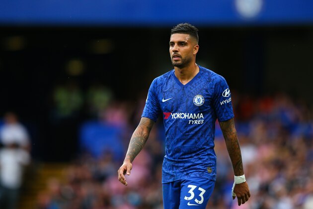LONDON, ENGLAND - AUGUST 18: Emerson Palmieri of Chelsea during the Premier League match between Chelsea FC and Leicester City at Stamford Bridge on August 18, 2019 in London, United Kingdom. (Photo by Craig Mercer/MB Media/Getty Images)