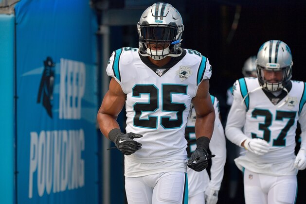 CHARLOTTE, NORTH CAROLINA - AUGUST 16: Eric Reid #25 of the Carolina Panthers against the Buffalo Bills during the first half of their game at Bank of America Stadium on August 16, 2019 in Charlotte, North Carolina. (Photo by Grant Halverson/Getty Images)