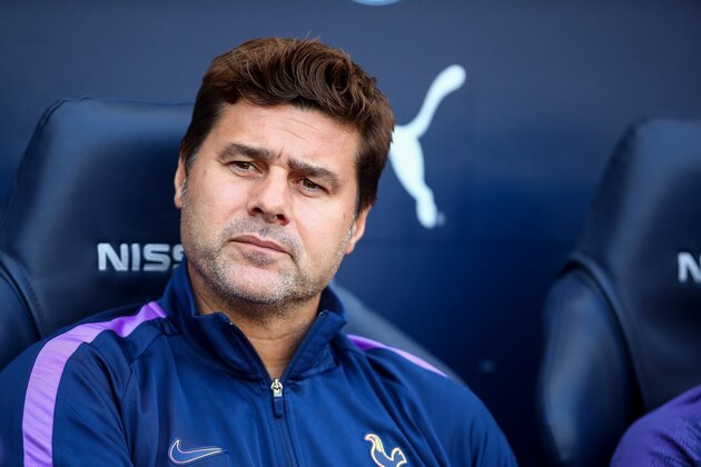 MANCHESTER, ENGLAND - AUGUST 17: Mauricio Pochettino the head coach / manager of Tottenham Hotspur during the Premier League match between Manchester City and Tottenham Hotspur at Etihad Stadium on August 17, 2019 in Manchester, United Kingdom. (Photo by Robbie Jay Barratt - AMA/Getty Images)