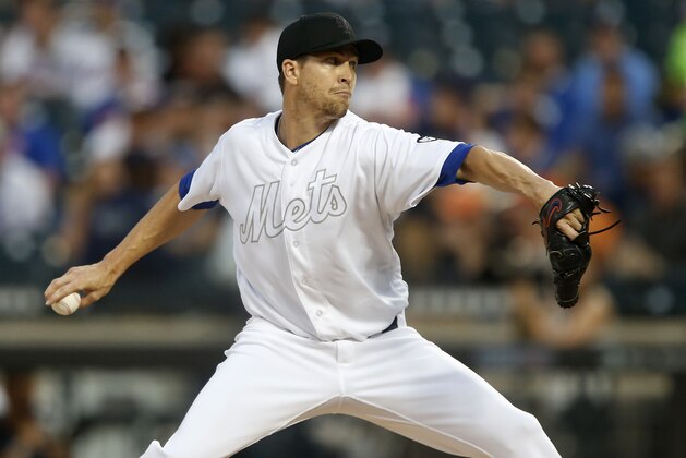 NEW YORK, NEW YORK - AUGUST 23:   Jacob deGrom #48 of the New York Mets in action against the Atlanta Braves at Citi Field on August 23, 2019 in New York City. Teams are wearing special color schemed uniforms with players choosing nicknames to display for Players Weekend. The Braves defeated the Mets 2-1 in fourteen innings. (Photo by Jim McIsaac/Getty Images)