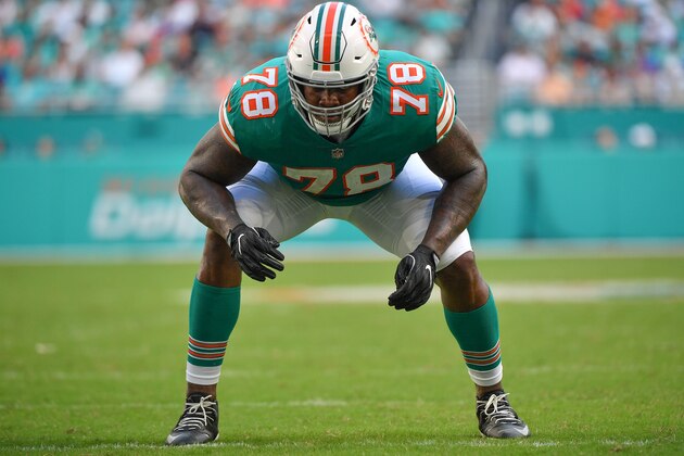 MIAMI, FL - DECEMBER 02: Laremy Tunsil #78 of the Miami Dolphins in action during the game against the Buffalo Bills at Hard Rock Stadium on December 2, 2018 in Miami, Florida. (Photo by Mark Brown/Getty Images)