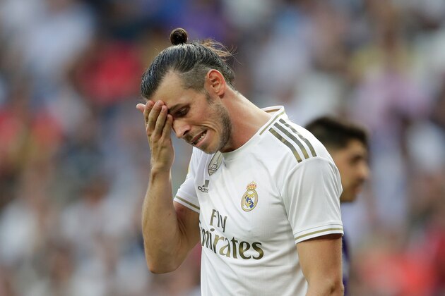 MADRID, SPAIN - AUGUST 24: Gareth Bale of Real Madrid  during the La Liga Santander  match between Real Madrid v Real Valladolid at the Santiago Bernabeu on August 24, 2019 in Madrid Spain (Photo by David S. Bustamante/Soccrates/Getty Images)