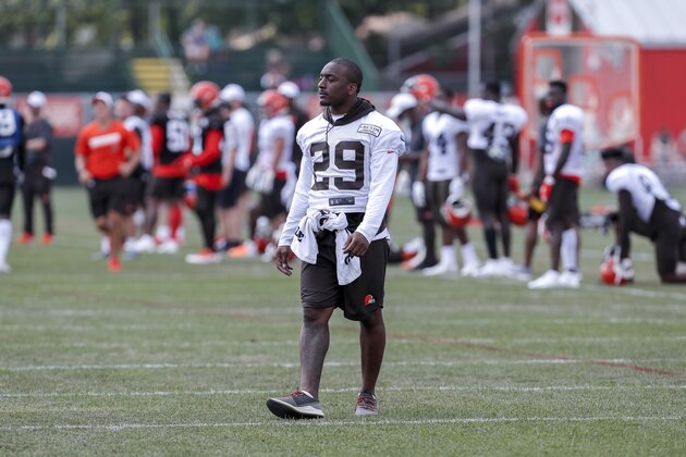 BEREA, OH - AUGUST 5: Runningback Duke Johnson Jr. #29 during the Cleveland Browns Training Camp on August 5, 2019 at the Cleveland Browns Training Facility in Berea, Ohio. (Photo by Don Juan Moore/Getty Images)