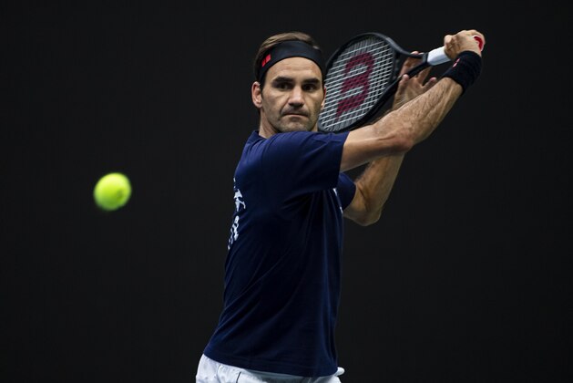 NEW YORK, NEW YORK - AUGUST 23: Roger Federer of Switzerland practices before the start of the US Open at the USTA Billie Jean King National Tennis Center on August 23, 2019 in New York City. (Photo by TPN/Getty Images)