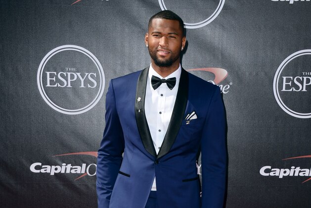 Sacramento Kings' DeMarcus Cousins arrives at the ESPY Awards at the Nokia Theatre on Wednesday, July 16, 2014, in Los Angeles. (Photo by Jordan Strauss/Invision/AP)