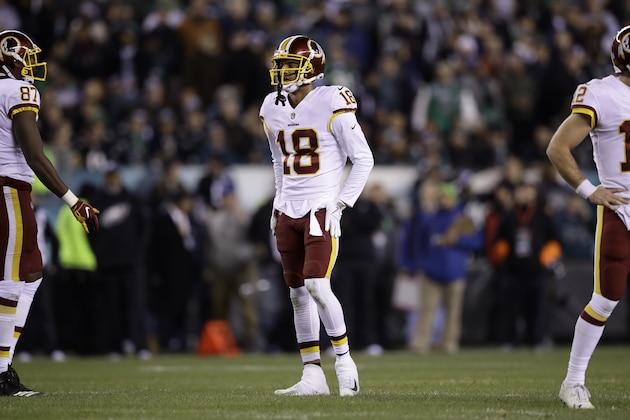Washington Redskins' Josh Doctson (18) during an NFL football game against the Philadelphia Eagles, Monday, Dec. 3, 2018, Philadelphia. (AP Photo/Matt Rourke)