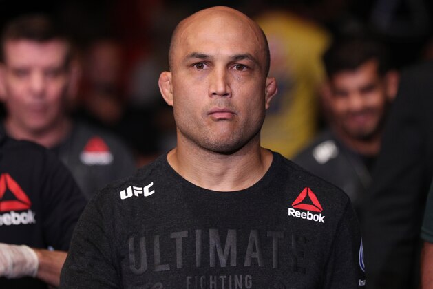 RIO DE JANEIRO, BRAZIL - MAY 11:  BJ Penn prepares to fight Clay Guida in their  lightweight bout during the UFC 237 event at Jeunesse Arena on May 11, 2019 in Rio De Janeiro, Brazil. (Photo by Buda Mendes/Zuffa LLC/Zuffa LLC via Getty Images)