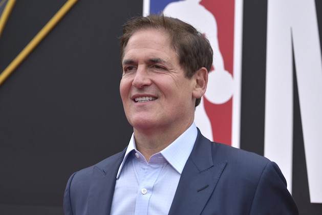 Mark Cuban, governor of the NBA's Dallas Mavericks, arrives at the NBA Awards on Monday, June 24, 2019, at the Barker Hangar in Santa Monica, Calif. (Photo by Richard Shotwell/Invision/AP)
