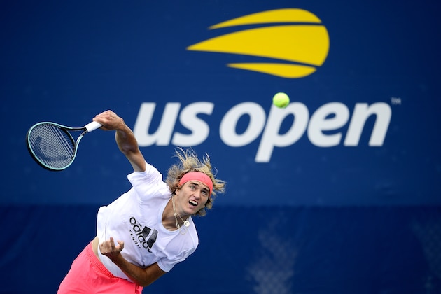 NEW YORK, NEW YORK - AUGUST 21:  Alexander Zverev of Germany practices ahead of the 2019 US Open at USTA Billie Jean King National Tennis Center on August 21, 2019 in New York City. (Photo by Steven Ryan/Getty Images)