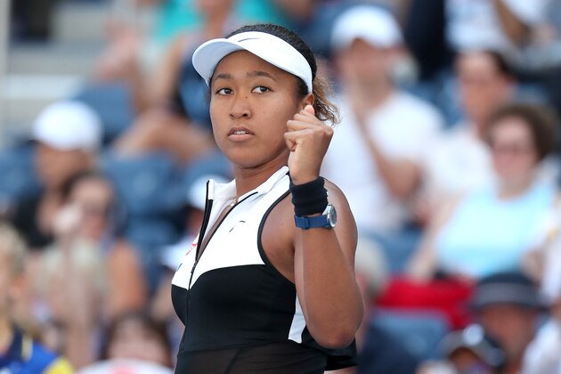 NEW YORK, NEW YORK - AUGUST 29: Naomi Osaka of Japan celebrates victory following her Women's Singles second round match against Magda Linette of Poland on day four of the 2019 US Open at the USTA Billie Jean King National Tennis Center on August 29, 2019 in Queens borough of New York City. (Photo by Al Bello/Getty Images)