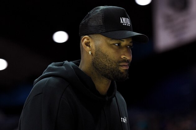 CHICAGO, ILLINOIS - AUGUST 03:  DeMarcus Cousins walks across the court during week seven of the BIG3 three on three basketball league at Allstate Arena on August 03, 2019 in Chicago, Illinois. (Photo by Stacy Revere/BIG3 via Getty Images)