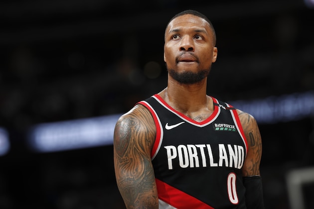 Portland Trail Blazers guard Damian Lillard reacts after being called for a foul against the Denver Nuggets in the first half of Game 5 of an NBA basketball second-round playoff series, Tuesday, May 7, 2019, in Denver. (AP Photo/David Zalubowski) Portland Trail Blazers guard Damian Lillard reacts after being called for a foul against the Denver Nuggets in the first half of Game 5 of an NBA basketball second-round playoff series, Tuesday, May 7, 2019, in Denver. (AP Photo/David Zalubowski)