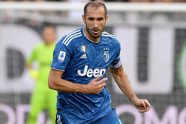 PARMA, ITALY - AUGUST 24: Giorgio Chiellini of Juventus  during the Italian Serie A   match between Parma v Juventus at the Stadio Ennio Tardini on August 24, 2019 in Parma Italy (Photo by Mattia Ozbot/Soccrates/Getty Images)