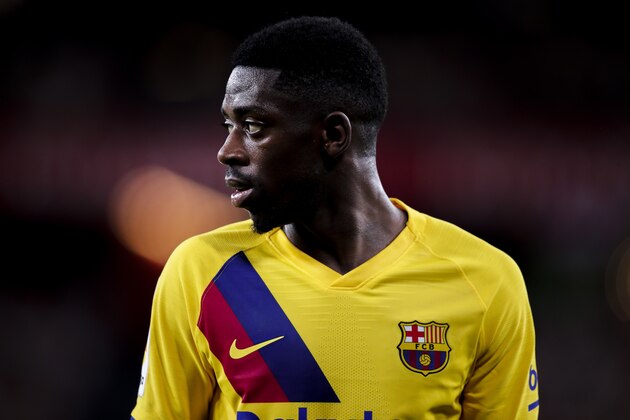 BILBAO, SPAIN - AUGUST 16: Ousmane Dembele of FC Barcelona during the La Liga Santander  match between Athletic de Bilbao v FC Barcelona at the Estadio San Mames on August 16, 2019 in Bilbao Spain (Photo by David S. Bustamante/Soccrates/Getty Images)