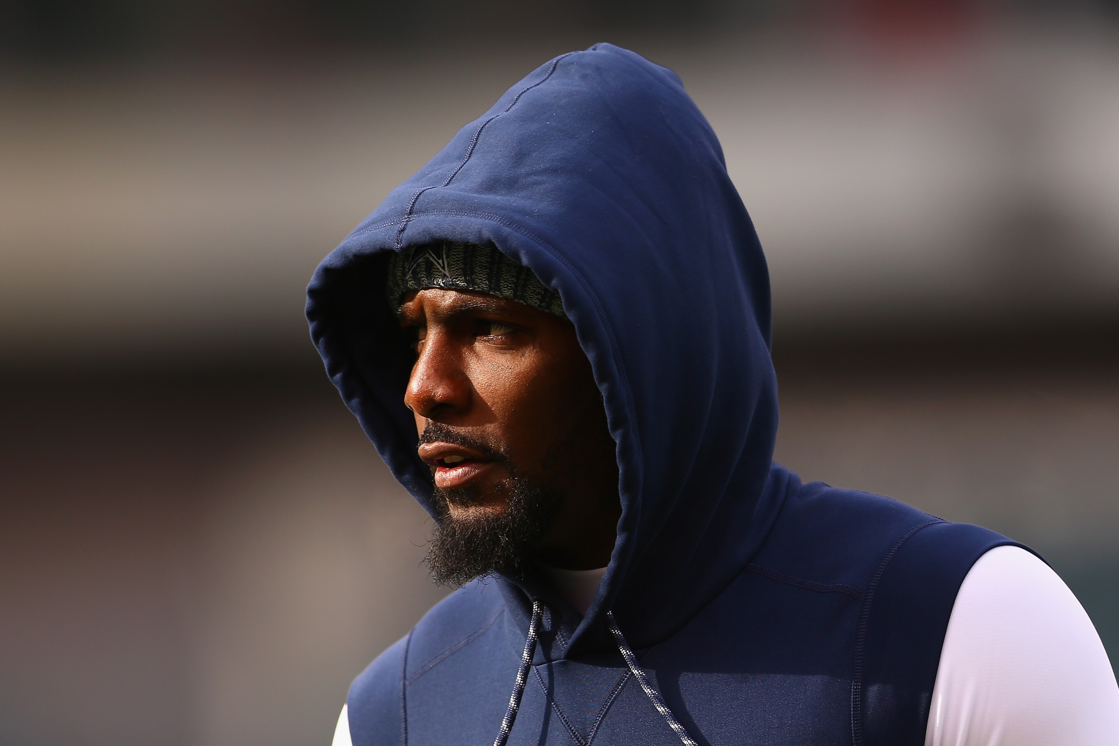 PHILADELPHIA, PA - DECEMBER 31: Wide receiver Dez Bryant #88 of the Dallas Cowboys looks on during warmups before playing against the Philadelphia Eagles at Lincoln Financial Field on December 31, 2017 in Philadelphia, Pennsylvania. (Photo by Mitchell Leff/Getty Images) PHILADELPHIA, PA - DECEMBER 31: Wide receiver Dez Bryant #88 of the Dallas Cowboys looks on during warmups before playing against the Philadelphia Eagles at Lincoln Financial Field on December 31, 2017 in Philadelphia, Pennsylvania. (Photo by Mitchell Leff/Getty Images)