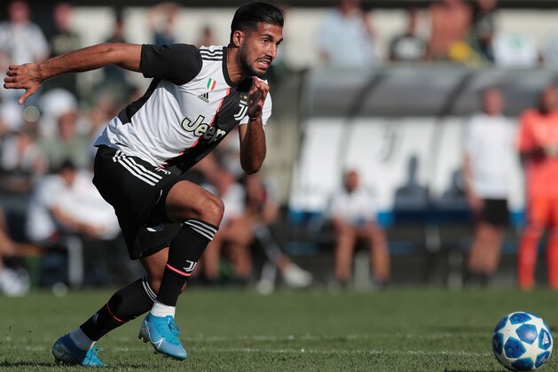 TURIN, ITALY - AUGUST 14:  Emre Can of Juventus in action during the Pre-season Friendly match betewwen Juventus A v Juventus B on August 14, 2019 in Villar Perosa near Turin, Italy.  (Photo by Emilio Andreoli/Getty Images)