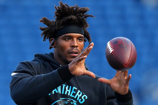 FOXBOROUGH, MASSACHUSETTS - AUGUST 22: Cam Newton #1 of the Carolina Panthers warms up before the preseason game between the Carolina Panthers and the New England Patriots at Gillette Stadium on August 22, 2019 in Foxborough, Massachusetts. (Photo by Maddie Meyer/Getty Images)