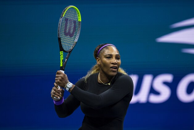 NEW YORK, NEW YORK - SEPTEMBER 03: Serena Williams of the United States hits a forehand against Qiang Wang of China at Arthur Ashe Stadium at the USTA Billie Jean King National Tennis Center on September 03, 2019 in New York City. (Photo by TPN/Getty Images)