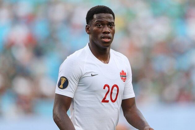 CHARLOTTE, NC - JUNE 23: Jonathan David of Canada during the Group A 2019 CONCACAF Gold Cup match between Canada v Cuba at Bank of America Stadium on June 23, 2019 in Charlotte, North Carolina. (Photo by Matthew Ashton - AMA/Getty Images)