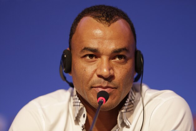Former soccer great and World Cup winner Cafu from Brazil speaks during a press conference one day before the draw for the 2014 soccer World Cup in Costa do Sauipe near Salvador, Brazil, Thursday, Dec. 5, 2013. (AP Photo/Andre Penner)