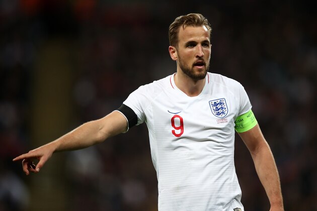 LONDON, ENGLAND - MARCH 22: Harry Kane of England during the 2020 UEFA European Championships group A qualifying match between England and Czech Republic at Wembley Stadium on March 22, 2019 in London, United Kingdom. (Photo by Marc Atkins/Getty Images)