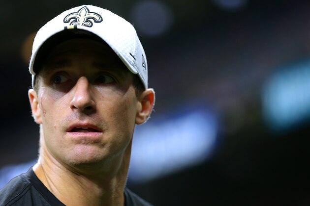 NEW ORLEANS, LOUISIANA - AUGUST 09: Drew Brees #9 of the New Orleans Saints during a preseason game at the Mercedes Benz Superdome on August 09, 2019 in New Orleans, Louisiana. (Photo by Jonathan Bachman/Getty Images)
