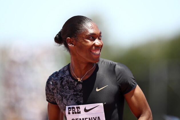 STANFORD, CALIFORNIA - JUNE 30:  Caster Semenya of South Africa smiles after winning the women's 800m during the Prefontaine Classic at Cobb Track & Angell Field on June 30, 2019 in Stanford, California.  (Photo by Ezra Shaw/Getty Images)