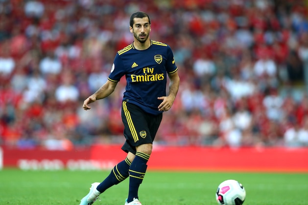 LIVERPOOL, ENGLAND - AUGUST 24: Henrikh Mkhitaryan of Arsenal during the Premier League match between Liverpool FC and Arsenal FC at Anfield on August 24, 2019 in Liverpool, United Kingdom. (Photo by Chloe Knott - Danehouse/Getty Images)