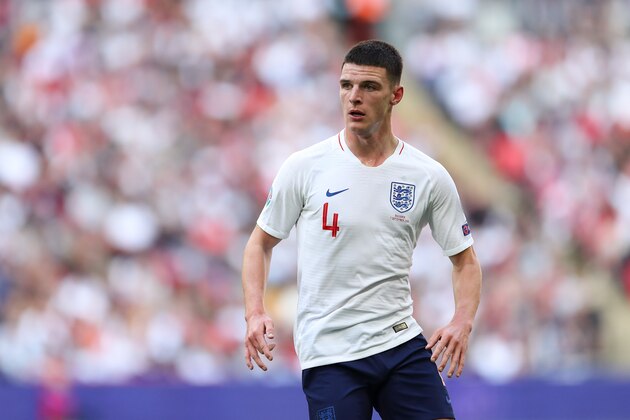 LONDON, ENGLAND - SEPTEMBER 07: Declan Rice of England during the UEFA Euro 2020 qualifier match between England and Bulgaria at Wembley Stadium on September 7, 2019 in London, England. (Photo by James Williamson - AMA/Getty Images)
