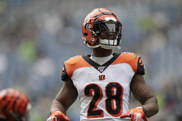 Cincinnati Bengals running back Joe Mixon warms up before an NFL football game against the Seattle Seahawks, Sunday, Sept. 8, 2019, in Seattle. (AP Photo/Stephen Brashear) Cincinnati Bengals running back Joe Mixon warms up before an NFL football game against the Seattle Seahawks, Sunday, Sept. 8, 2019, in Seattle. (AP Photo/Stephen Brashear)