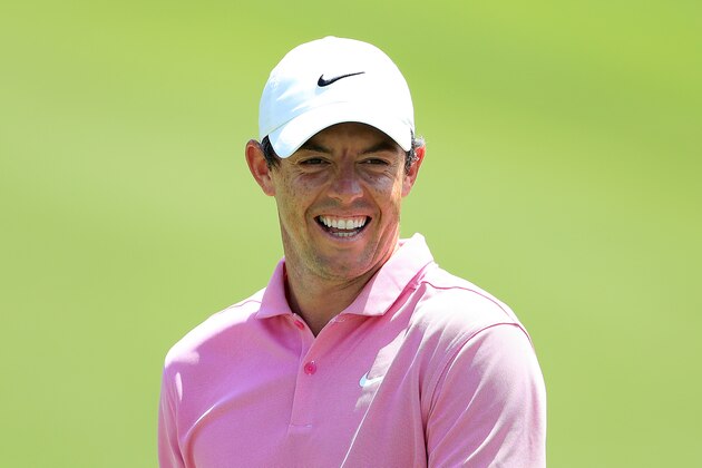 ATLANTA, GEORGIA - AUGUST 21: Rory McIlroy of Northern Ireland smiles during a practice round prior to the TOUR Championship at East Lake Golf Club on August 21, 2019 in Atlanta, Georgia. (Photo by Sam Greenwood/Getty Images)