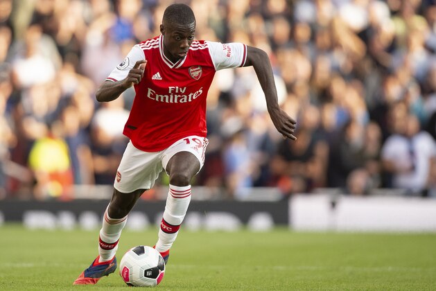 LONDON, ENGLAND - SEPTEMBER 01: Nicolas Pepe of Arsenal during the Premier League match between Arsenal FC and Tottenham Hotspur at Emirates Stadium on September 01, 2019 in London, United Kingdom. (Photo by Visionhaus)
