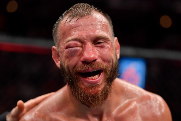 CHICAGO, IL - JUNE 08:  Donald Cerrone reacts after the conclusion of his lightweight bout against Tony Ferguson during the UFC 238 event at the United Center on June 8, 2019 in Chicago, Illinois. (Photo by Jeff Bottari/Zuffa LLC/Zuffa LLC via Getty Images)